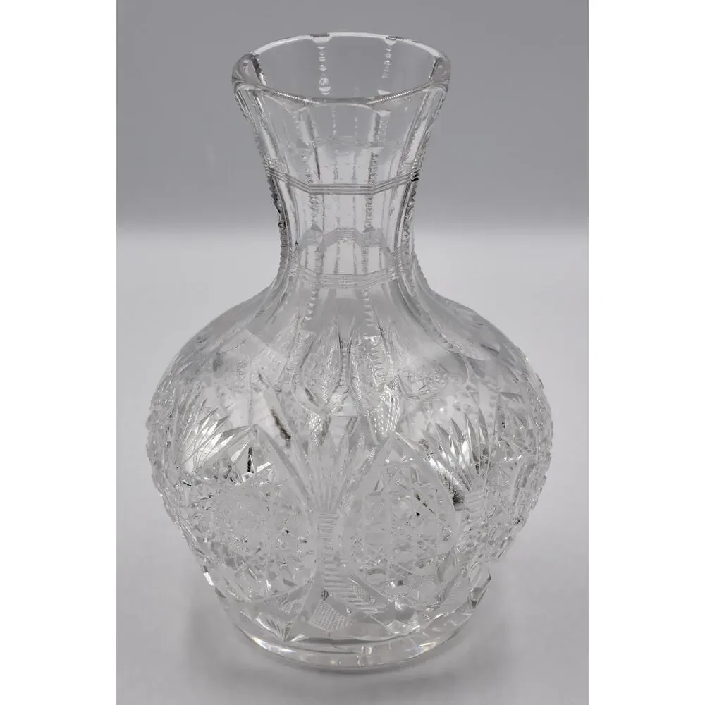 American Brilliant Cut Glass Crystal Carafe Decanter Vase